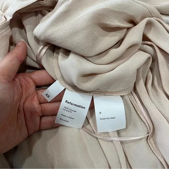 Reformation Winslow Champagne Maxi Dress XS NWT - Picture 11 of 12